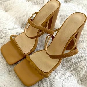 Nude Strappy Sandal Heels